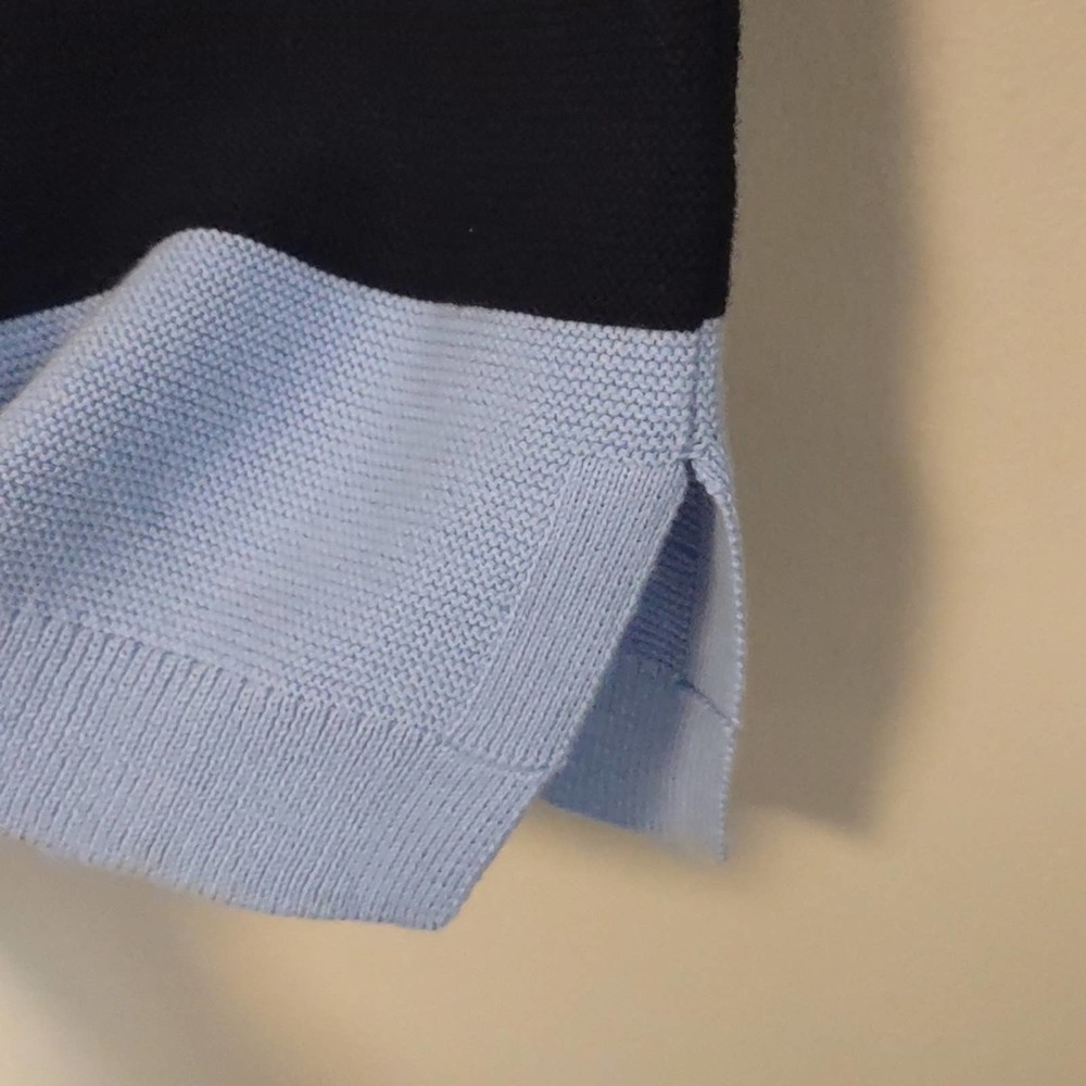 Talbots Pima Cotton 3/4 Button Sleeve Sweater Medium blue - Picture 2 of 10